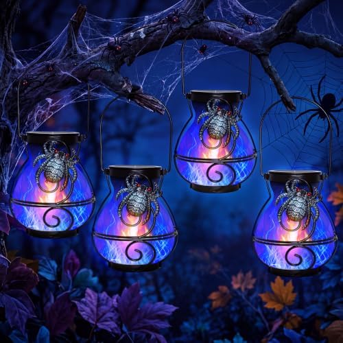 Halloween Solar Lights Outdoor Spider Hanging Solar Lanterns by CHYGRON