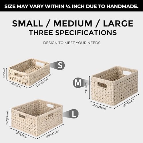 GRANNY SAYS Wicker Baskets for Organizing, Shallow Storage Bins, 2-Pack - Image 5