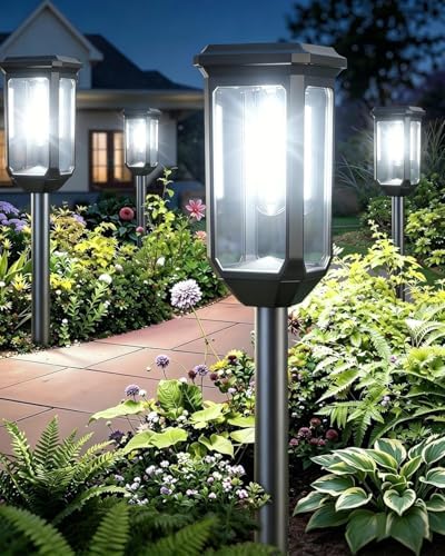 Tenmiro Solar Pathway Lights Outdoor 2 Pack, Bright Solar Garden Lights by Tenmiro