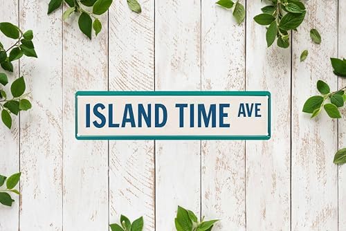 Island Time Ave Metal Sign 4x16in Tropical Beach Plaque for Home Bar Yard Living Room Cool House Garden Decor - Image 6