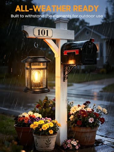 Solar Lantern Outdoor Waterproof, 4 Pack Bright Hanging Solar Lights for Outside Decorative, Upgraded Solar Powered Lanterns LED Lighting for Garden Patio Porch Decor Gifts (Warm Light) - Image 2