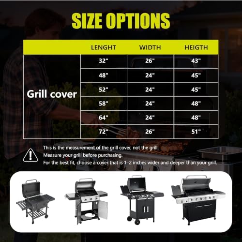 YSPACE Grill Cover for Outdoor Grill, Heavy Duty Waterproof BBQ Cover - Image 7