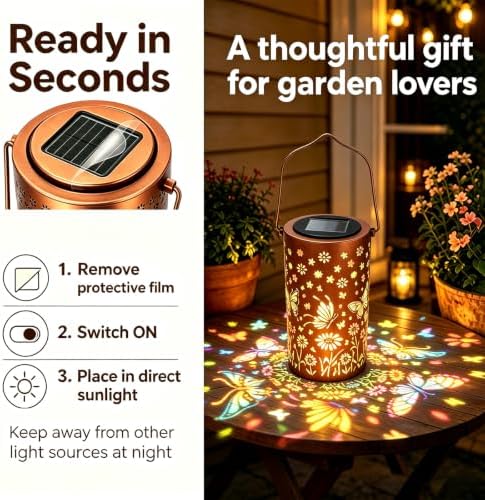 Butterfly Colorful Solar Lantern Outdoor Waterproof, Garden Gift - Image 3