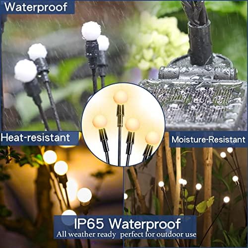 TONULAX Solar Garden Lights - Upgraded Solar Swaying Light, Sway by Wind, Outdoor Lights, Yard Patio Pathway Decoration, High Flexibility Iron Wire & Heavy Bulb Base, Warm White (4 Pack) - Image 5