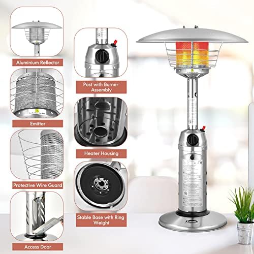 Giantex Outdoor Propane Patio Heater, 11,000 BTU Portable Tabletop Heater - Image 5