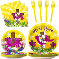 Wiooffen 96 Pcs Easter Tableware Set He is Risen Plates Happy Easter Party Plates Easter Religious Plates and Napkins Paper Plates Napkins Forks for 24 Guests by Wiooffen