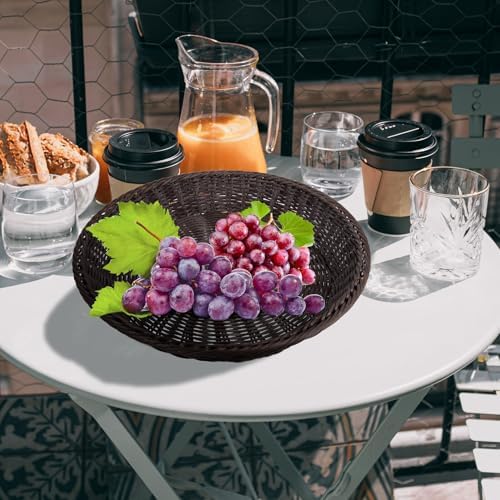 Multipurpose Woven Bread Basket Storage for Tabletop Serving | PP Plastic, Natural Woven Look, Large Capacity for Dried Fruit and Pastries, Modern Simple Style - Image 7