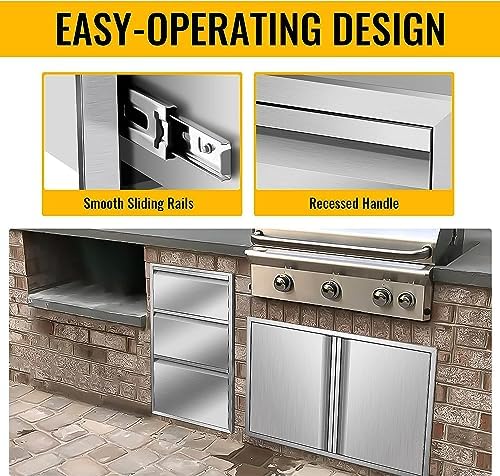17W x 30H x 21D Inch Outdoor Kitchen Drawers, Flush Mount Access BBQ Drawers, BBQ Island Drawers for Outdoor Kitchens or BBQ Island Patio Grill Station - Image 4