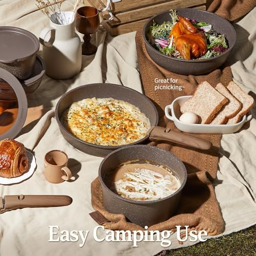 CAROTE 21pcs Pots and Pans Set Non Stick, Detachable Handle Cookware - Image 7