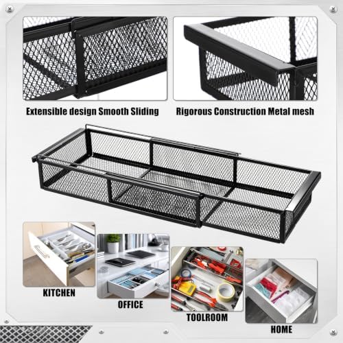 LemonRoad 1 Pcs Expandable Drawer Organizer Metal, Black - Image 3