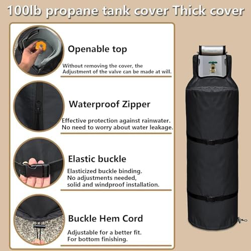 Propane Tank Winter Cover 100lb Gas Van Insulated Storage - Image 4