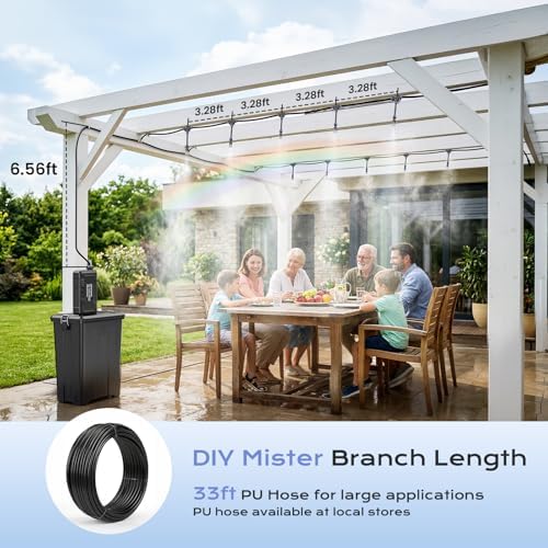 Portable 4 Gallon Misting System with 15000mAh Rechargeable Pump, 33FT Hose – Powerful Outdoor Water Bucket Misters for Outside Patio Cooling, Backyard, Canopy, Camping, Umbrella, Sports, Greenhouse - Image 5