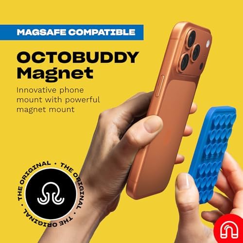 OCTOBUDDY Magnet - Dual Magnetic & Suction Phone Mount - Chalk Pink - Image 2
