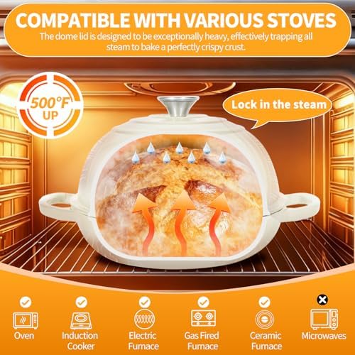 6QT Enameled Cast Iron Dutch Oven For Sourdough Bread Baking - Image 2