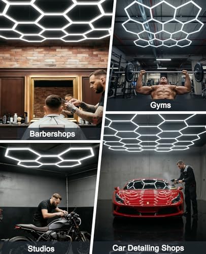 Hexagon Garage Lights: Hexagon led Gym Lights 50000LM DIY LED Shop Light - Image 6