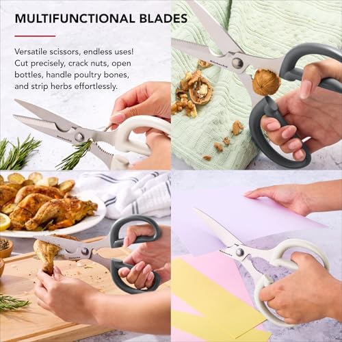 KitchenAid Multipurpose Shear Set – Versatile Scissors with Nutcracker, Bottle Opener, Ergonomic Handles with Protective Blade Covers, 2-Piece - Image 3