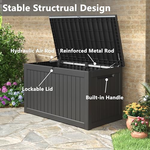 KAMABOKO Outdoor Storage Box, 280 Gallon Deck Box Outdoor Waterproof - Image 4