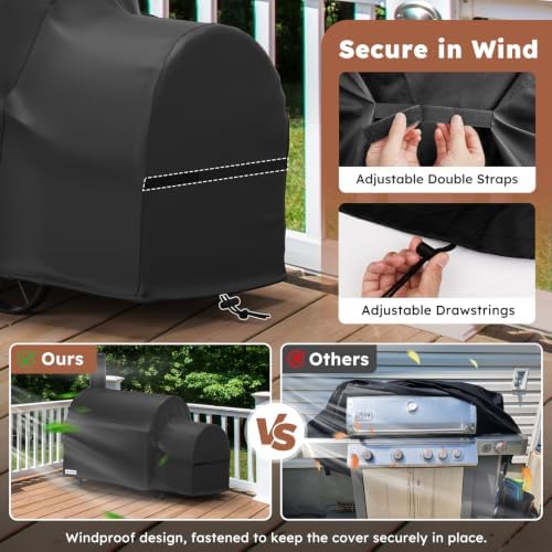 MR. COVER Grill Cover for Oklahoma Joe's Highland Smoker,600D Heavy Duty - Image 5
