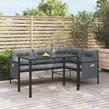Garden Dining Set Anthracite Steel, Textilene, Fabric Medium Patio Sofa Set Garden Furniture Set for Lawn Porch by ZQQLVOO