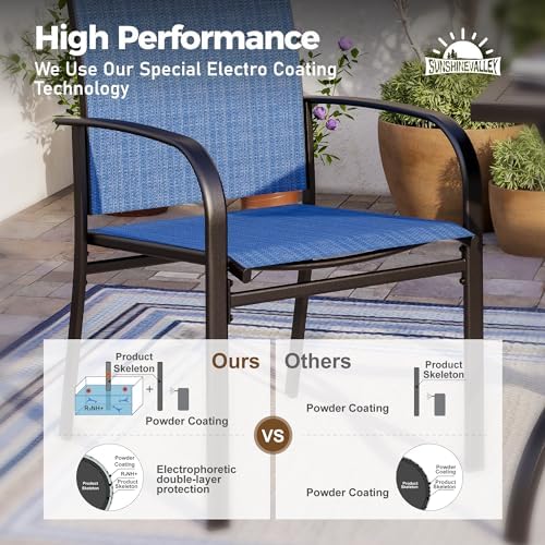 SUNSHINE VALLEY 9pc Patio Dining Set, Extendable Metal Table & 8 Chairs - Image 5