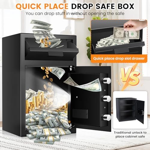 2.8 Cuft Drop Safe for Business, Cash Safe Box with Quick Place Drop Slot - Image 3