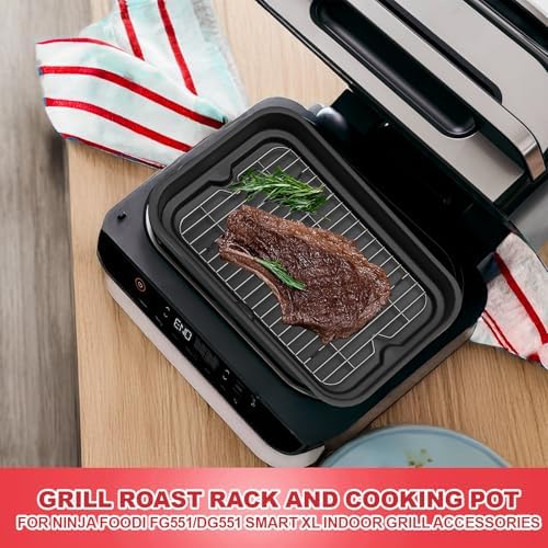 Grill Cooking Pot and Rack for Ninja Foodi FG551 DG551 DG651 Indoor, Air Frying Griddle Plate & Rack for Ninja Foodi Smart XL Indoor Accessories - Image 5