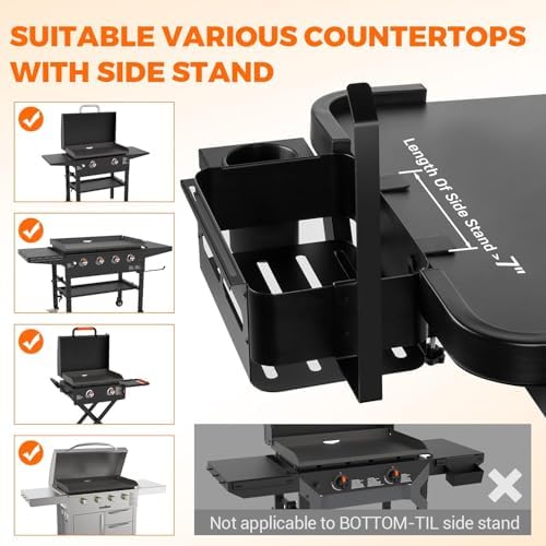 Griddle Caddy for Blackstone Griddle Accessories, Goldusk 6-in-1 Grill Accessories Storage Caddy with Cup Holder/Paper Towel Holder, BBQ Grill Organizer for Outdoor Grill Gifts for Men Dad Husband - Image 5