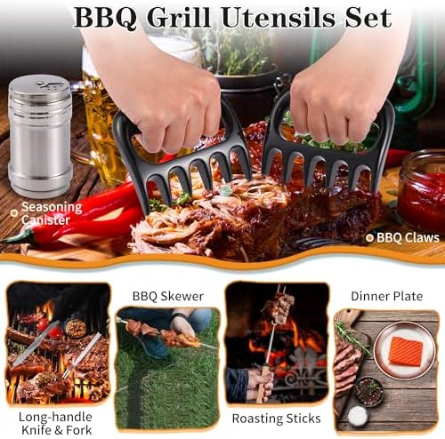 Camping Essentials Cookware Cooking Utensils Set - Portable Camp Kitchen Mess Kit Outdoor Accessories, Stainless Steel & Silicone, Camping Gear Equipment for RV Picnic Grill,Brown Pro - Image 5