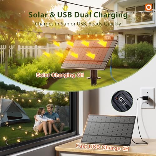 addlon 50FT 27LED Solar String Lights Outdoor Waterproof with Remote, USB - Image 5