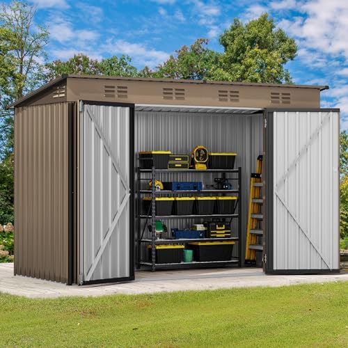 DWVO 9'x 4' Outdoor Storage Shed with Lockable Doors & Air Vents - Image 4