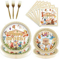Gameza Greek Mythology Birthday Tableware Decor, 96PCS Greek Disposable Paper Plates and Napkins Party Decorations, Ancient Greece Goddess Forks Themed Decor Serves 24 by GAMEZA