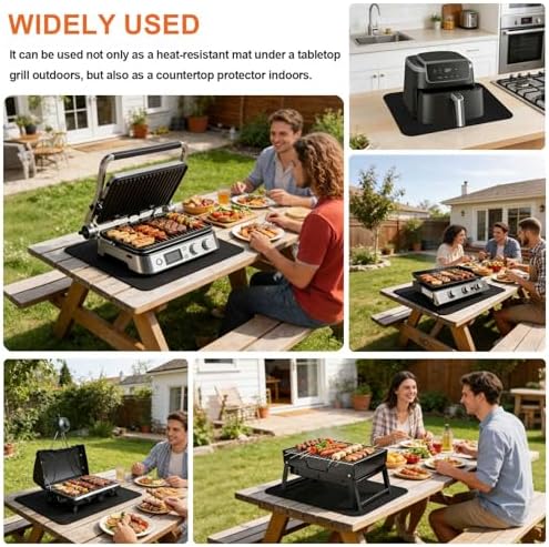 Heat Resistant Mats for Countertop and Grill Table, Fireproof Grill Mats for Outdoor Grill, Under Griddle BBQ Mat, Portable Charcoal Grill, Air Fryer, Gas Grill,Orange,15 x 18 inch - Image 7