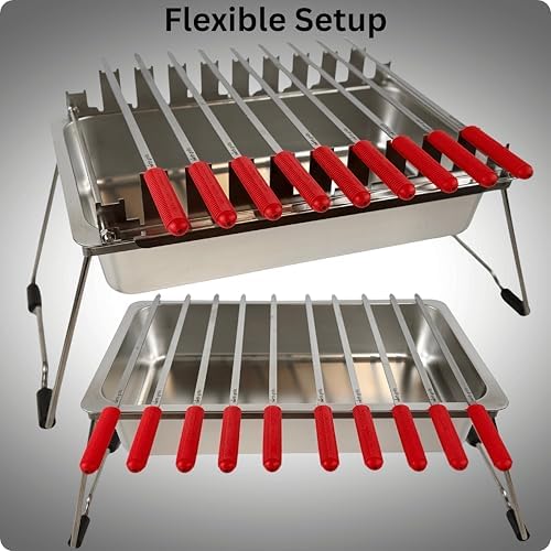    by  : precise heat control, silicone-handle square & flat skewers, charcoal starter tool​, tongs, BBQ gloves, and storage & travel bags. - Image 6