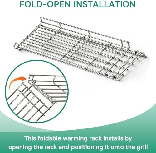 Genesis II E410 66045 Grill Warming Rack Replacement Part for Weber GS4 Genesis II E-410 S-410 SE-410, Foldable Stainless Steel Upper Warming Rack for Weber Genesis II 400 Series - Image 6