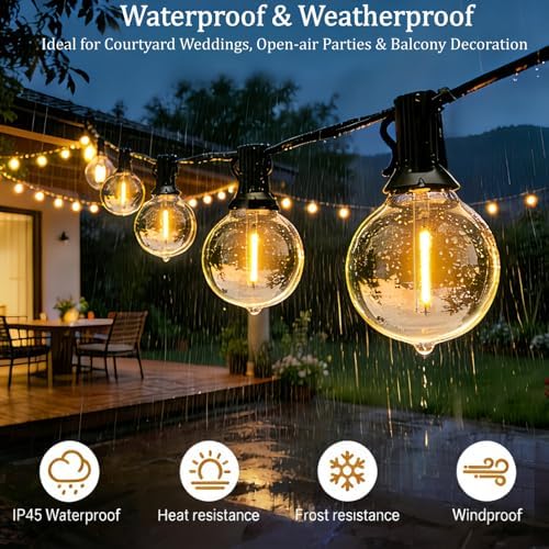 Outdoor String Lights Patio Lights 50FT, 25+1 G40 Edison Bulbs - Image 2