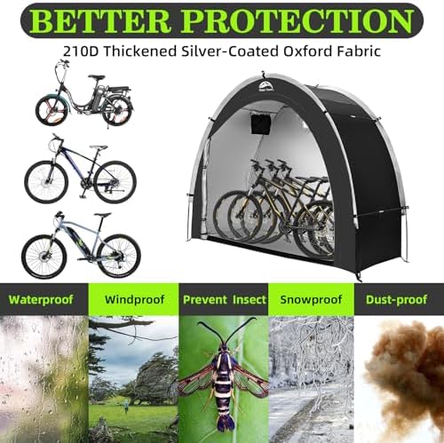 Happy Travel Outdoor Waterproof Bike Storage Tent Shed for 2/3/4/6/8 Bikes - Image 3