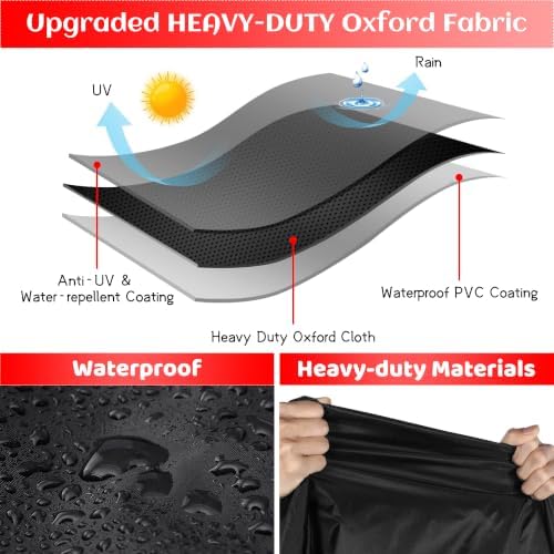 Griddle Cover, 28 Inch BBQ Gas Grill Cover with Hood for Blackstone Grill, Waterproof, Anti-Uv, Rip-Proof, Fade Resistant Material, Outdoor Griddle Cover with Hook-and-Loop Straps, Heavy Duty Black - Image 2