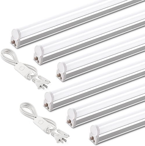 Barrina T5 4FT LED Shop Light, 2 Pcs Power Cords, 6500K 2200lm 20W, 6 Packs by Barrina