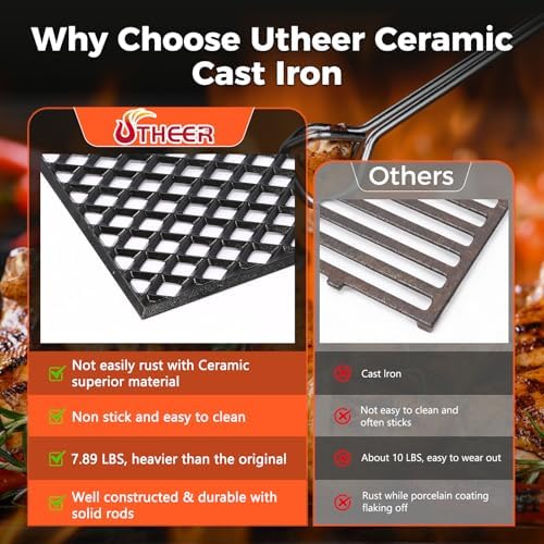 Utheer Genesis 2025+ Grill Grate, 16.14 x 16.14 Ceramic Cast Iron - Image 6