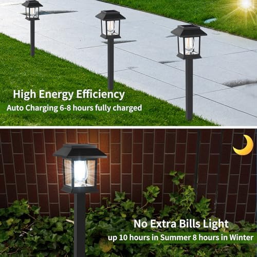 Greluna Solar Pathway Lights Outdoor,12 Pack Cool White 6000K Solar Lights, - Image 3