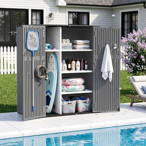 Outdoor Storage Shed Resin Waterproof Storage Cabinet for Patio Garden - Image 3