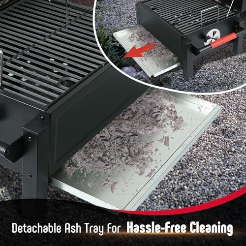 Feasto Portable Tabletop Charcoal Grill, 354 sq.in Cooking Area - Image 2