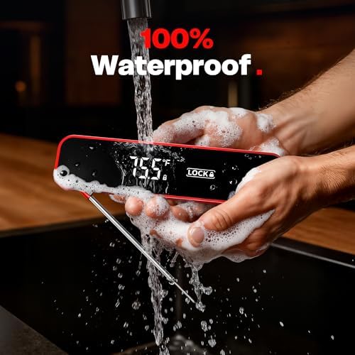 0.3 Sec Instant Read Meat Thermometer Digital for Grilling, Red - Image 5