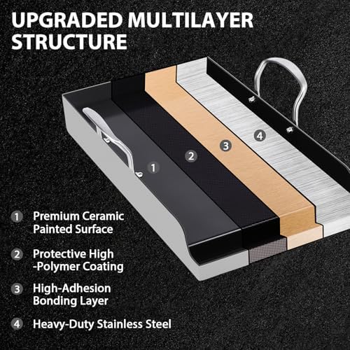 Utheer 19.5 x 10 Stainless Steel Griddle for Gas Grill & Stove Top - Image 4