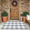 MUBIN Cotton Buffalo Plaid Rug, 27.5x43 Gray White Outdoor Rug Front Door Decorative Mat, Washable Doormat Hand-Woven Foldable Area Rug Layered Door Mats Rug for Front Porch, Entryway, Patio by MUBIN