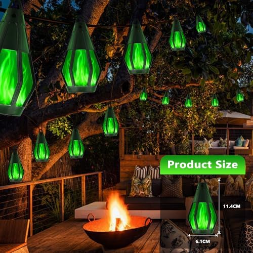 Solar String Lights for Outside, 33Ft Solar Patio Light with 15 Flickering - Image 2