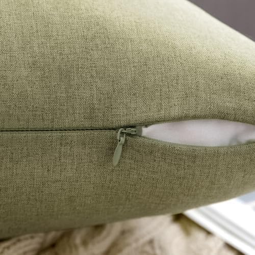 MIULEE Decorative Outdoor Pillow Covers Waterproof 20x20 Light Olive Green - Image 3