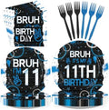 96 Pcs Bruh 11th Birthday Party Supplies for Boys, Serves 24 by Greencian