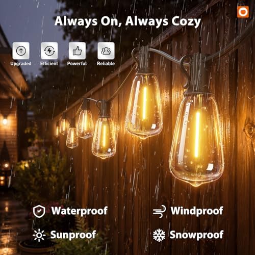 addlon 200(50FT*4) Outdoor String Lights with Remote LED Edison Waterproof - Image 3