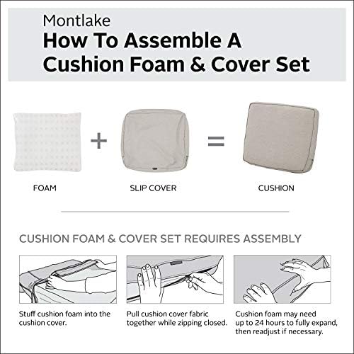 Classic Accessories Montlake Water-Resistant 21 x 22 x 4 Inch Patio Lounge Back Cushion, Heather Grey, Outdoor Loveseat Cushions - Image 2